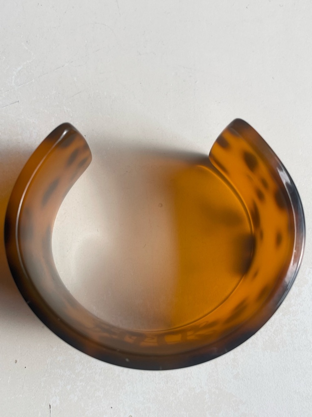 Tortoiseshell Acrylic Cuff Bracelet with Gold Monogram - Picture 3 of 3